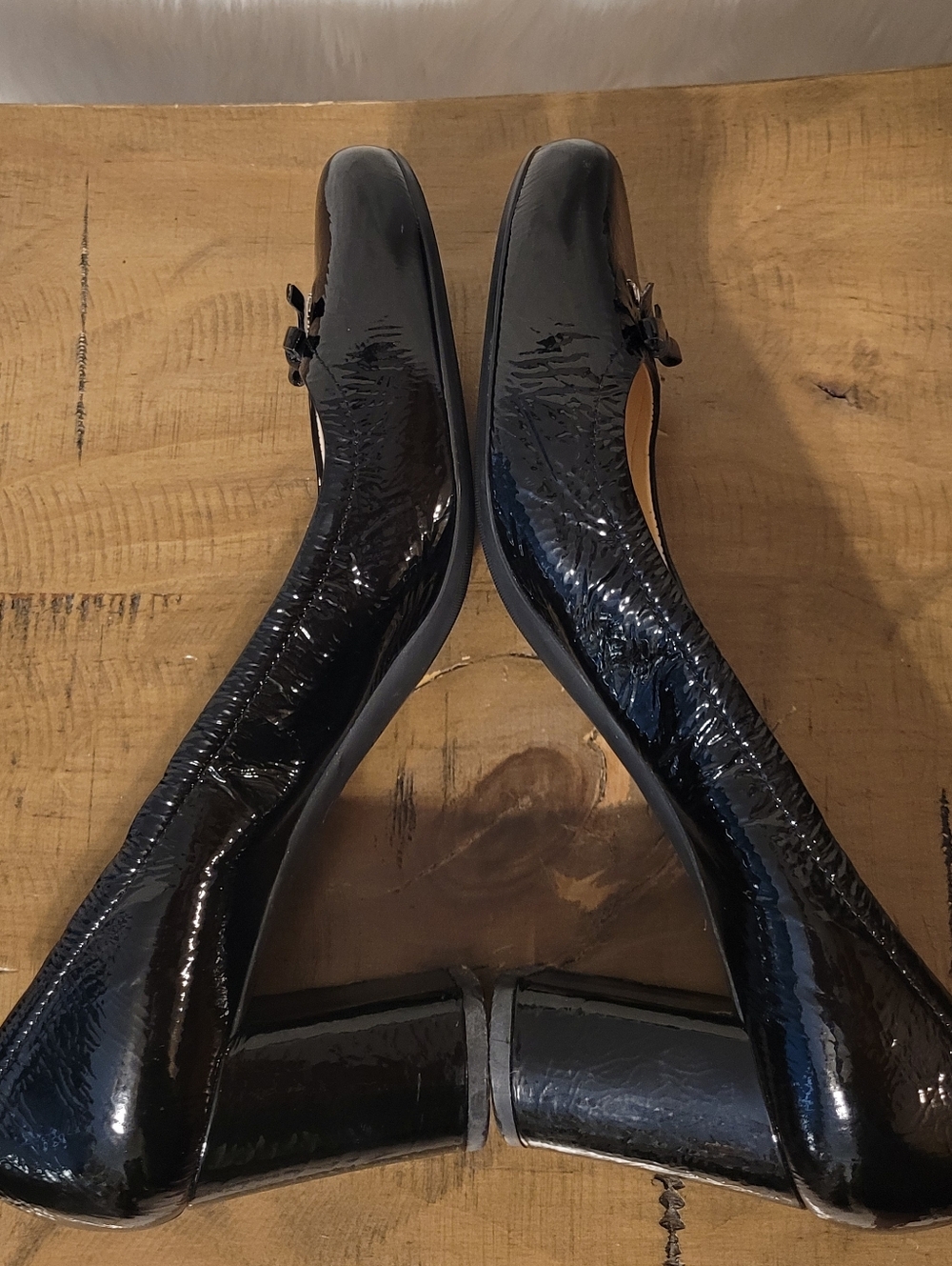 Prada Black Patent Leather Chuncky Heel s - Picture 10 of 12